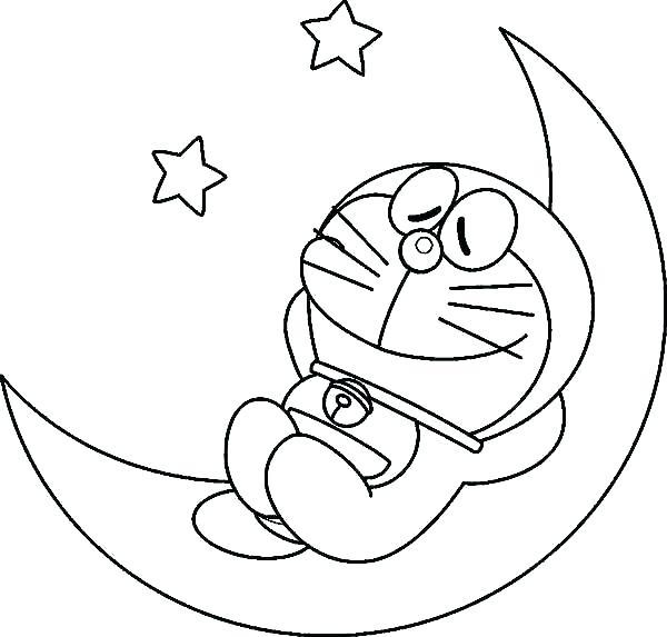 Doraemon Sleeping Coloring Page - Free Printable Coloring ...