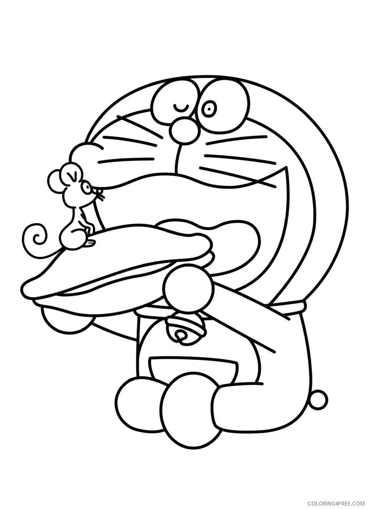 Doraemon And Mouse Coloring Page - Free Printable Coloring ...