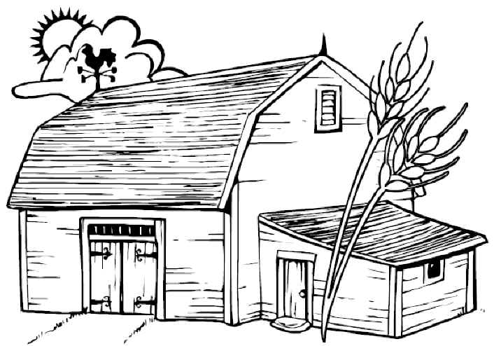 Country Wooden House Coloring Page - Free Printable Coloring Pages for Kids