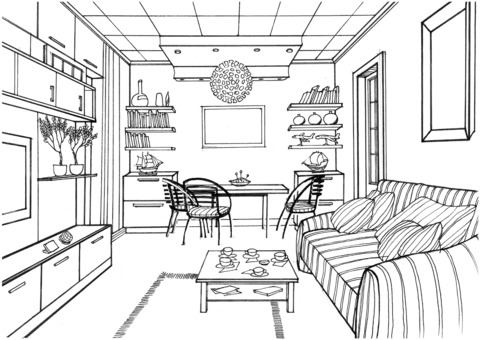 10 Modern Interior Printable Coloring Pages to Unleash Your Creativity