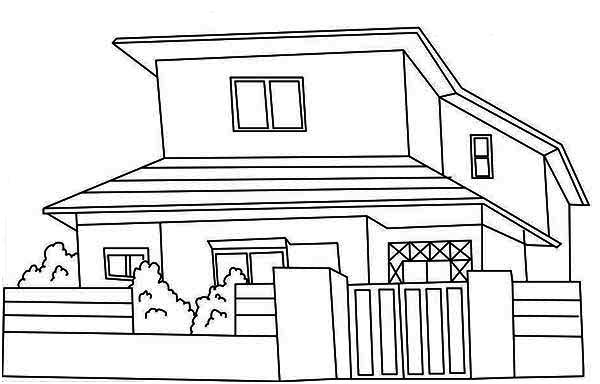 Japanese House Coloring Page Free Printable Coloring 