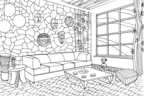 Download Living Room In Hawaii Coloring Page - Free Printable ...