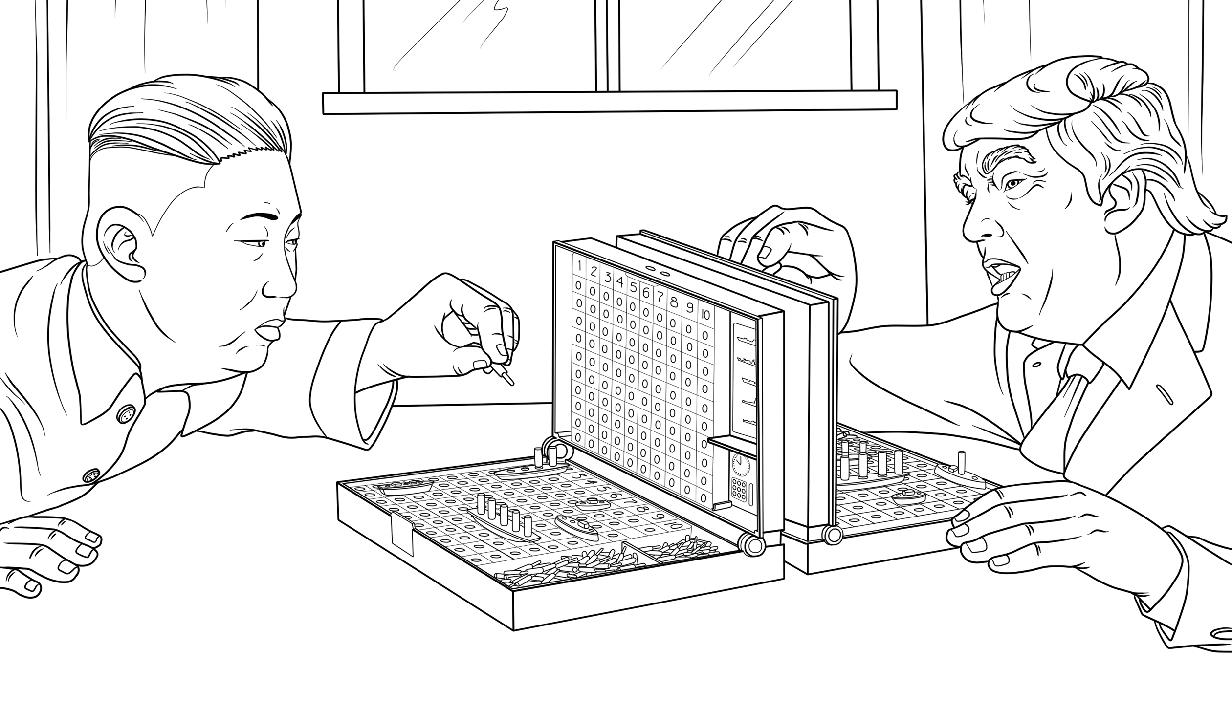 Donald Trump And Kim Jong Un Coloring Page - Free Printable Coloring