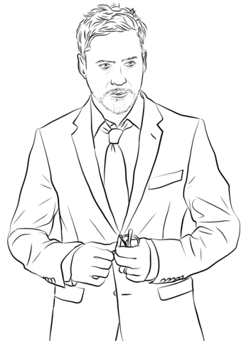 Robert Downey Jr AKA Tony Stark Coloring Page - Free Printable Coloring ...