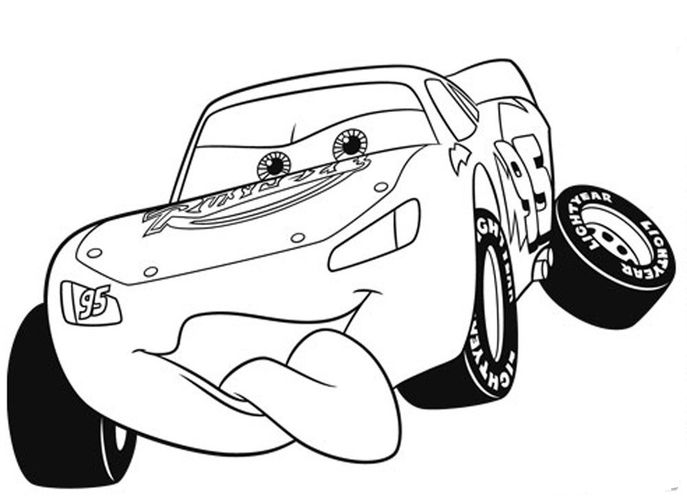 McQueen Stick Out Tongue Coloring Page - Free Printable Coloring Pages