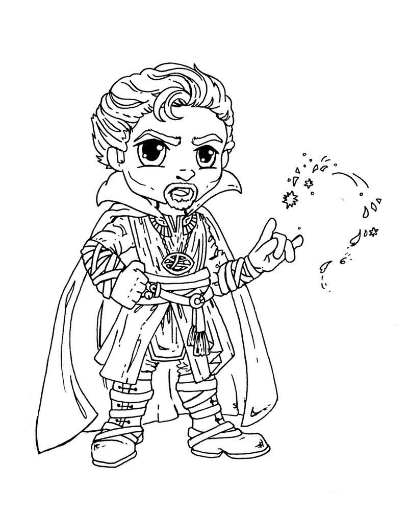 Cute Doctor Strange Coloring Page - Free Printable Coloring Pages for Kids