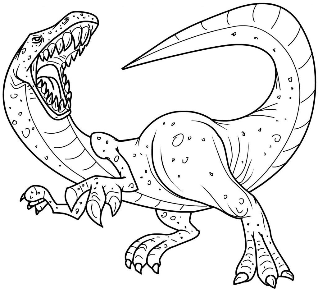 Scary Velociraptor Coloring Page - Free Printable Coloring Pages for Kids
