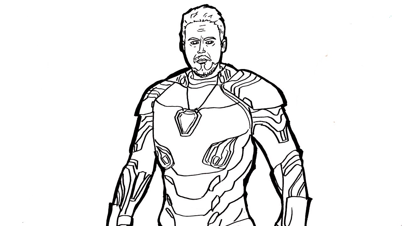 Tony Stark With Nano Tech Armor Coloring Page - Free Printable Coloring