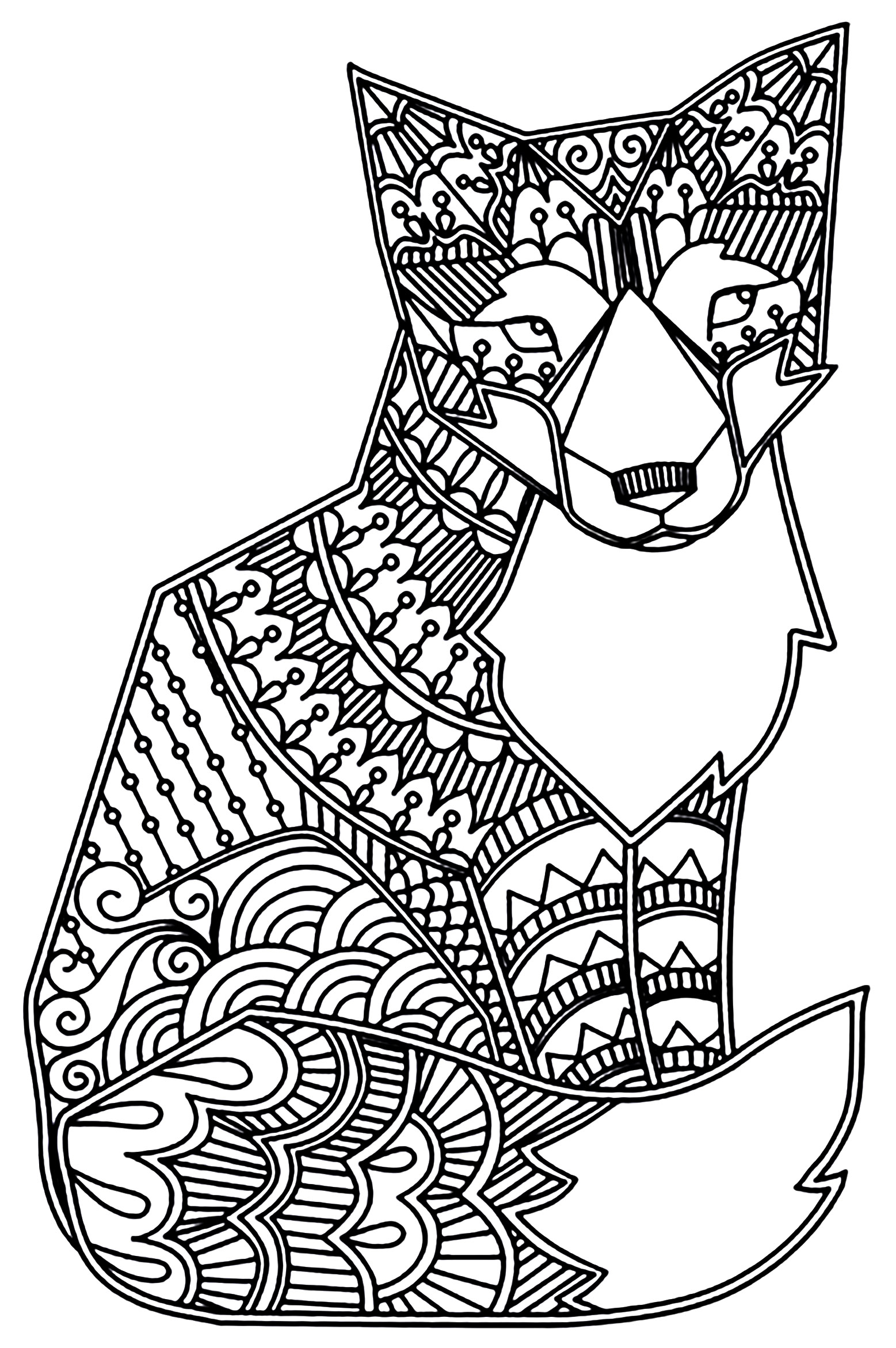 Download Mandala Fox Coloring Page - Free Printable Coloring Pages for Kids