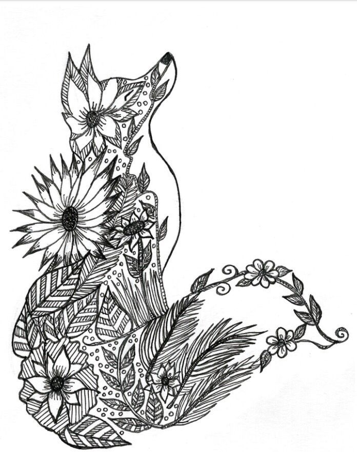Flower Fox Coloring Page Free Printable Coloring Pages For Kids