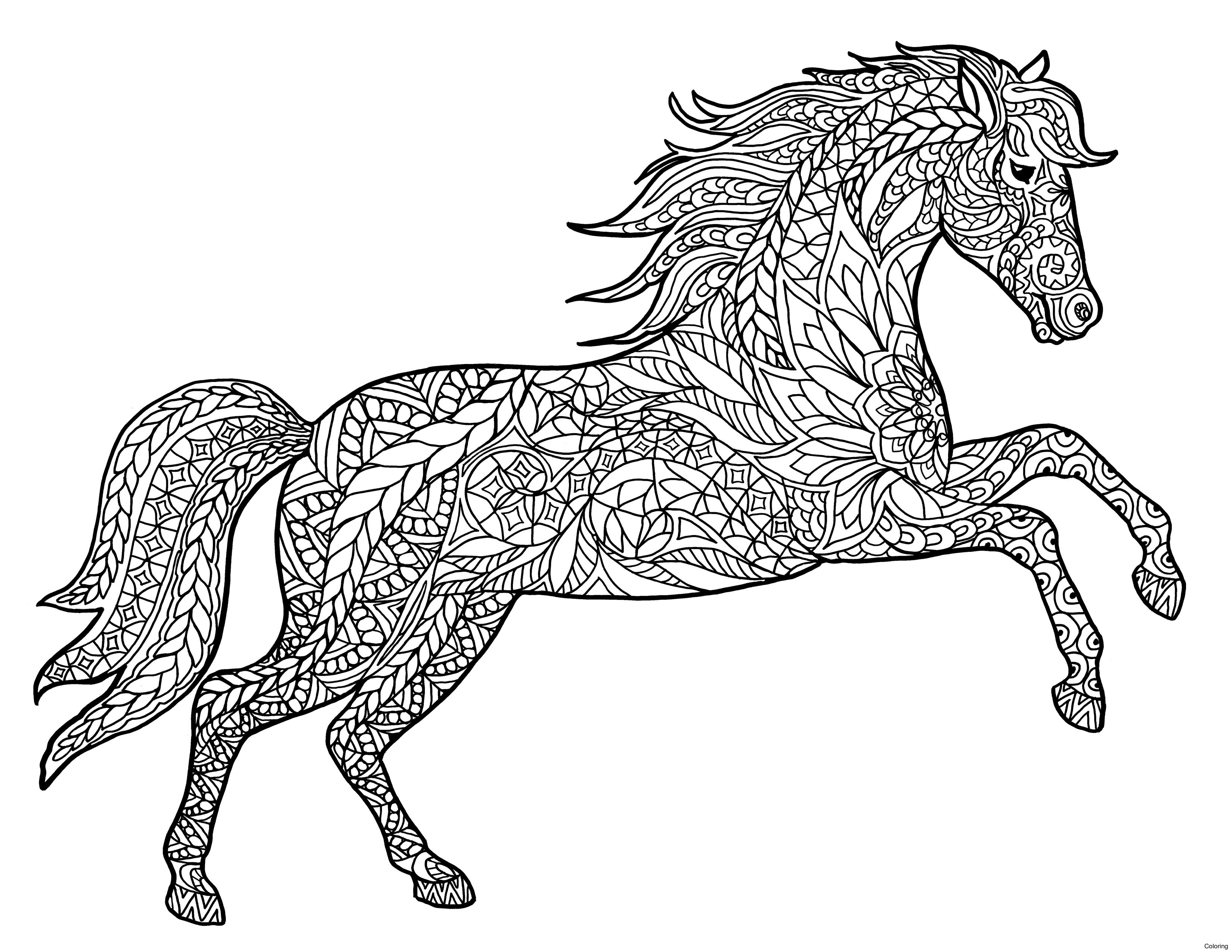 Download Mandala Horse Coloring Page - Free Printable Coloring ...
