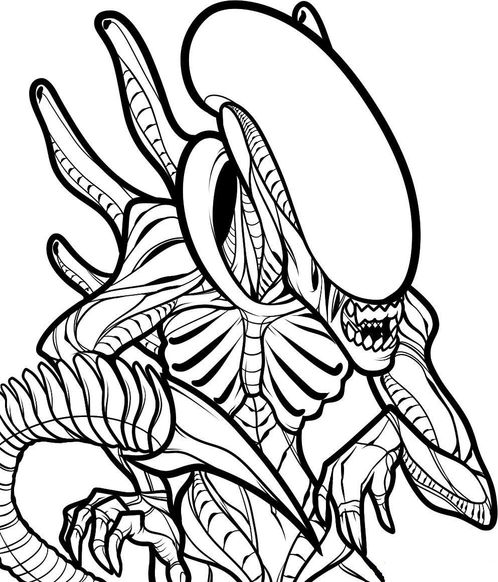 The Classic Alien Coloring Page - Free Printable Coloring Pages for Kids