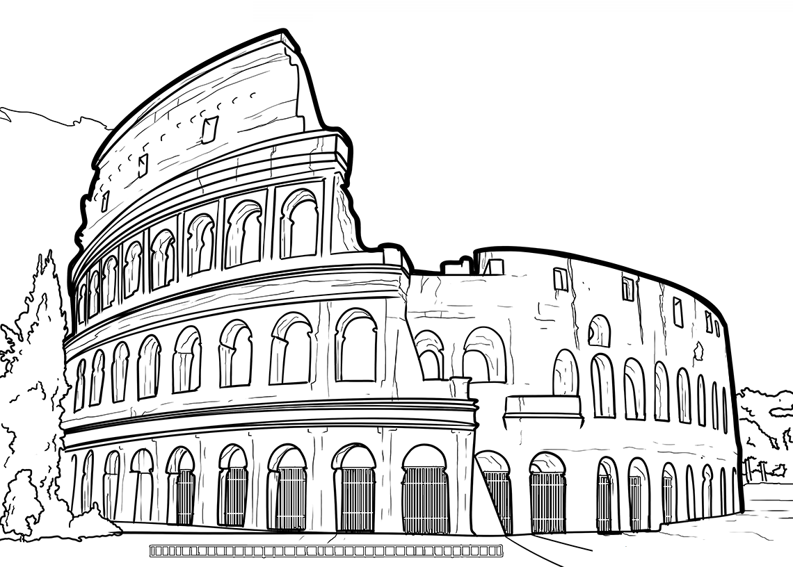 Colosseum Of Rome Coloring Page Free Printable Coloring