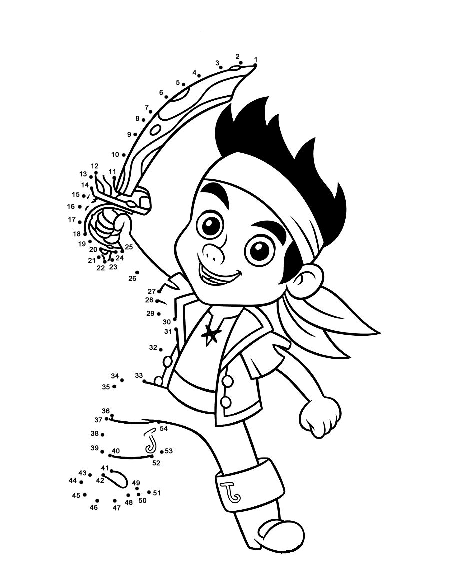 Download Jake Pirate Dot To Dots Coloring Page - Free Printable ...