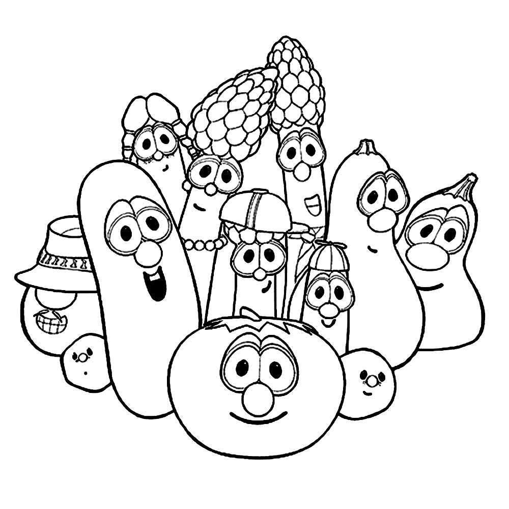 Download Cartoon Vegetables Coloring Page - Free Printable Coloring Pages for Kids