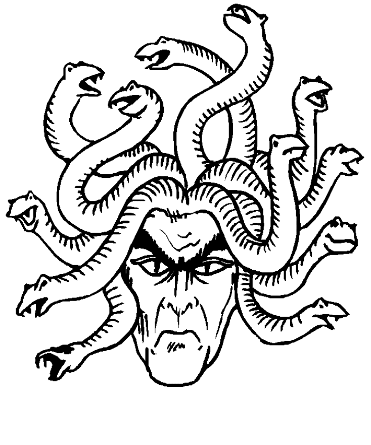 Medusa Head Coloring Page - Free Printable Coloring Pages for Kids