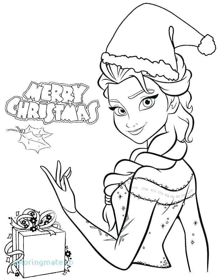 Merry Christmas With Elsa Coloring Page - Free Printable Coloring Pages