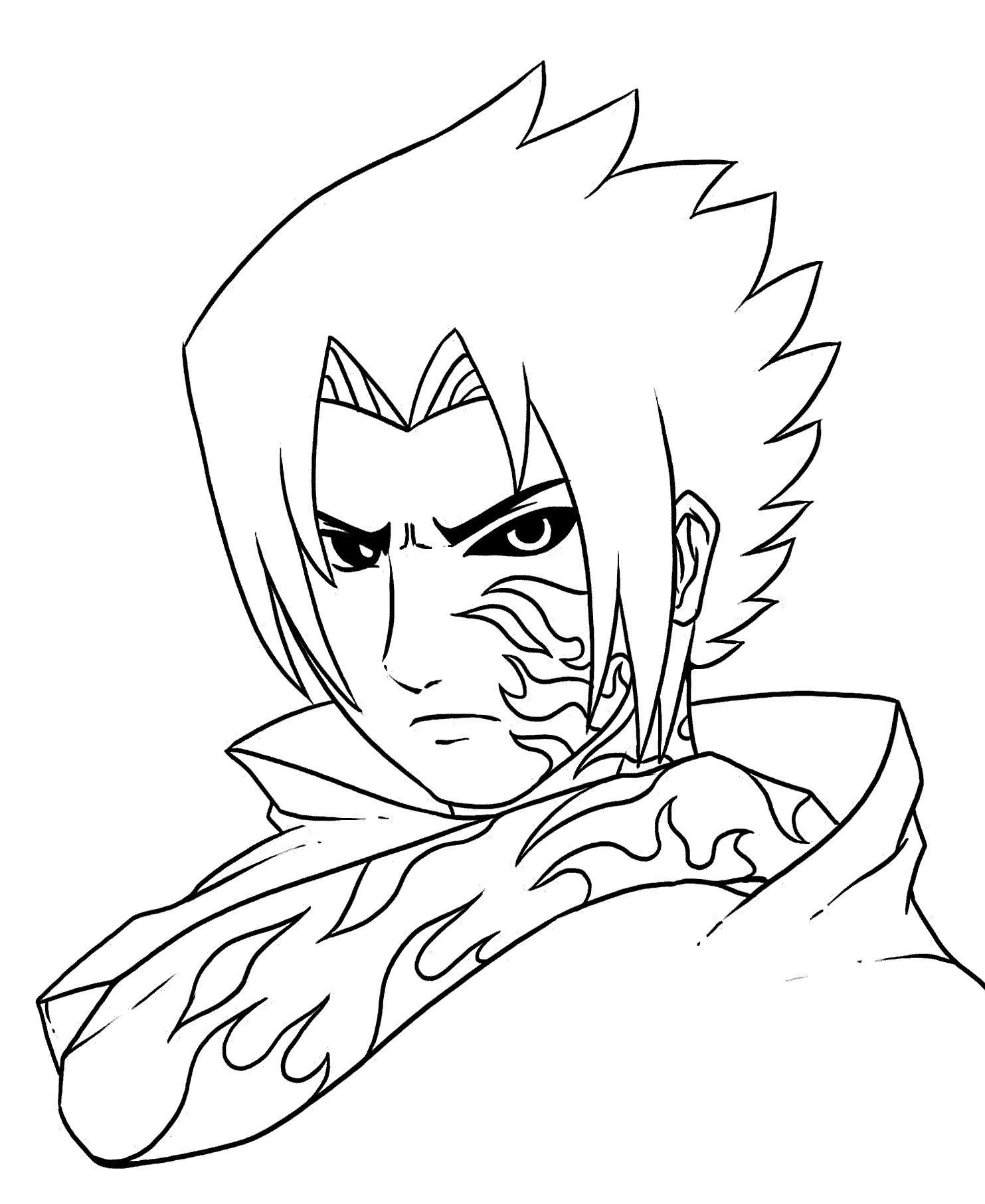Awesome Sasuke Coloring Page - Free Printable Coloring Pages for Kids