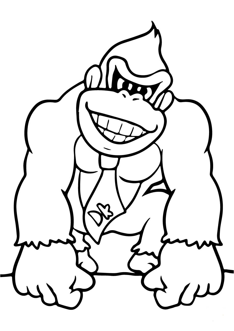 Donkey Kong Coloring Page Free Printable Coloring Pages for Kids