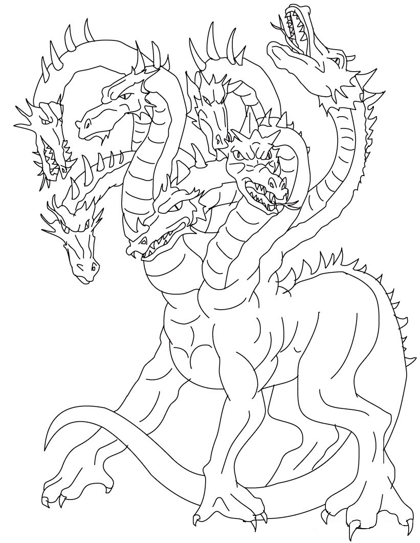 Legend Monster Hydra Coloring Page - Free Printable Coloring Pages for Kids