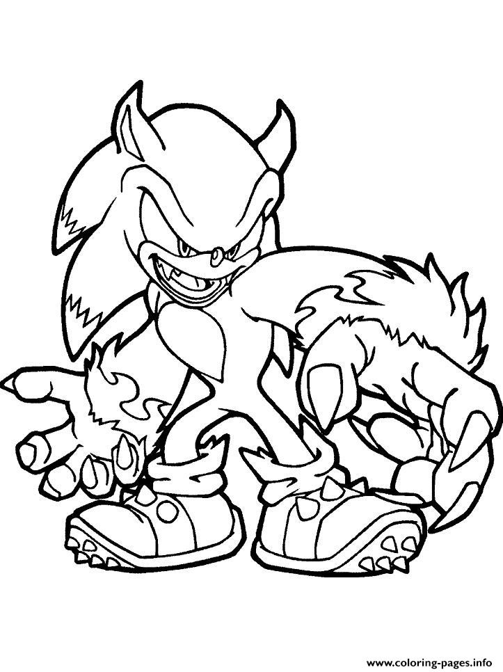 Evil Sonic Coloring Page - Free Printable Coloring Pages for Kids