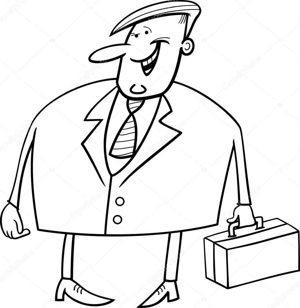 Big Fat Business Man Coloring Page - Free Printable Coloring Pages for Kids