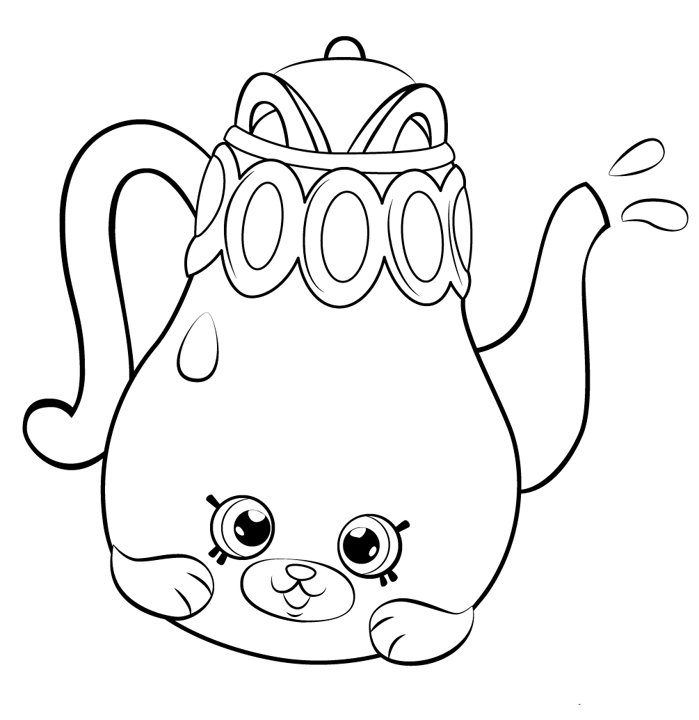 Cute Cartoon Teapot Coloring Page - Free Printable Coloring Pages for Kids