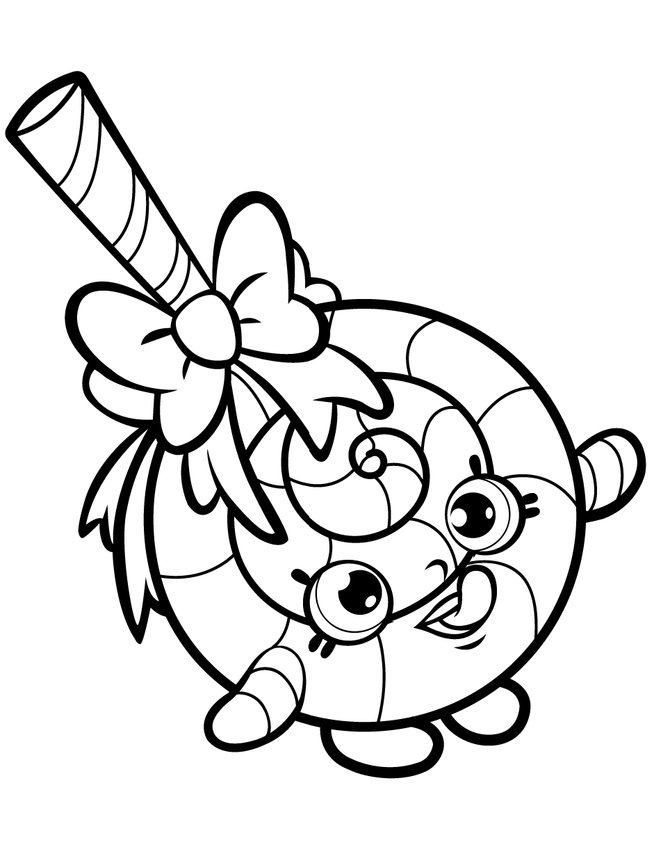 Cute Sweet Candy Shopkins Coloring Page - Free Printable Coloring Pages