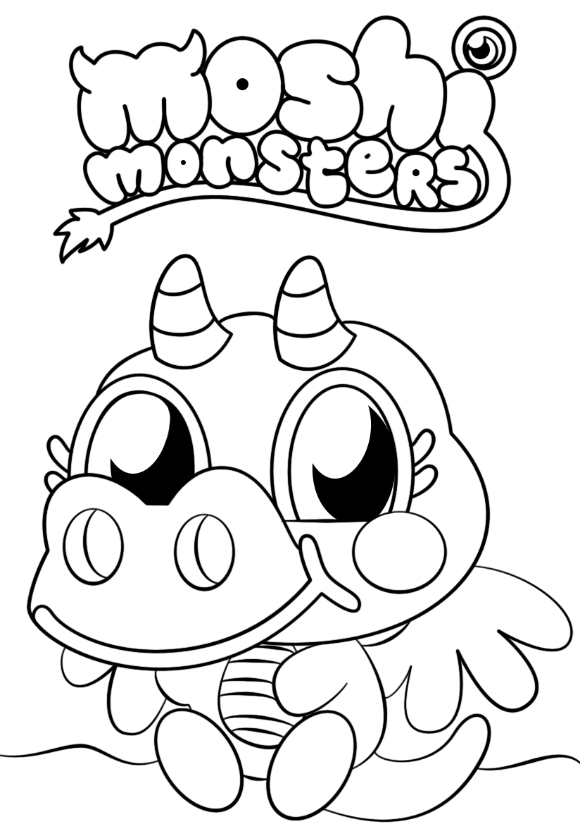 Cute Moshi Monster Coloring Page - Free Printable Coloring Pages for Kids