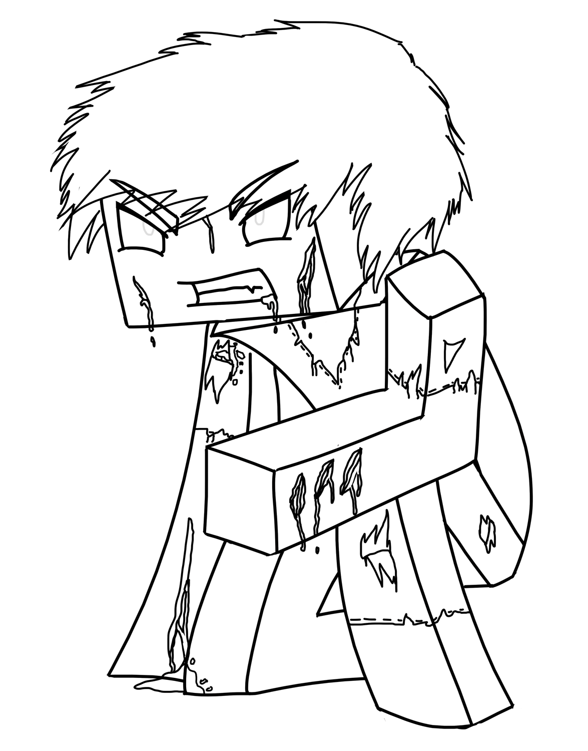 Zombie Steve Coloring Page - Free Printable Coloring Pages ...