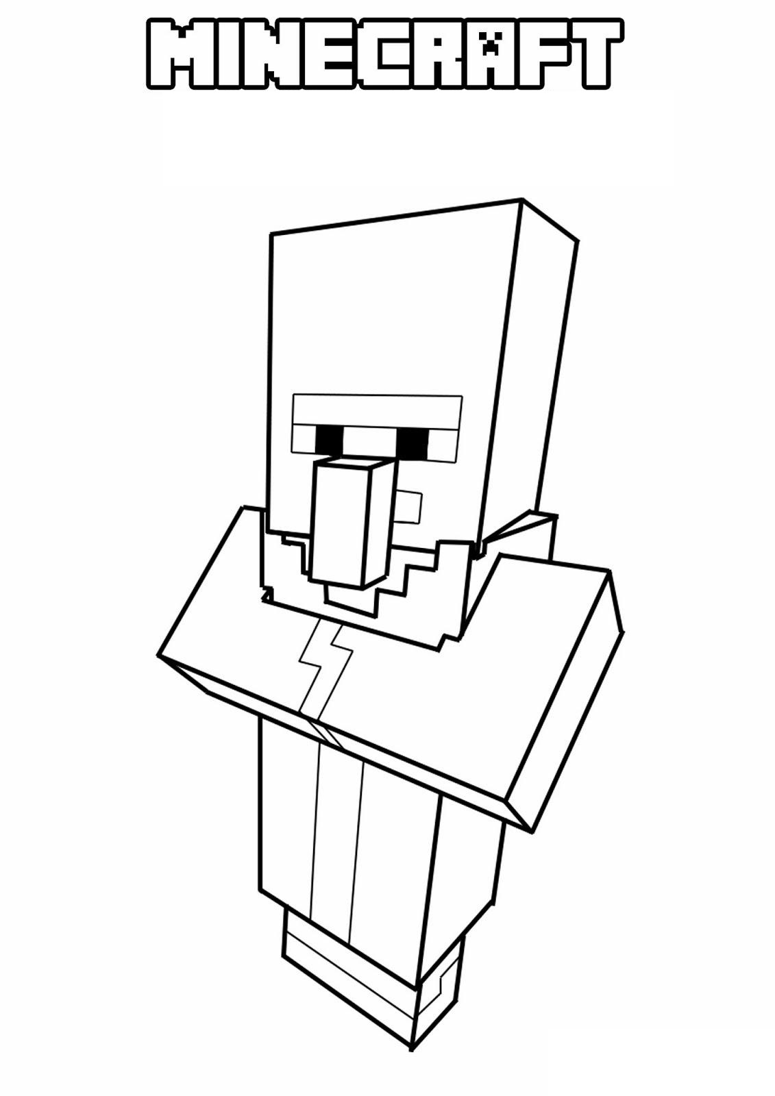 Villager Minecraft Coloring Page - Free Printable Coloring Pages for Kids