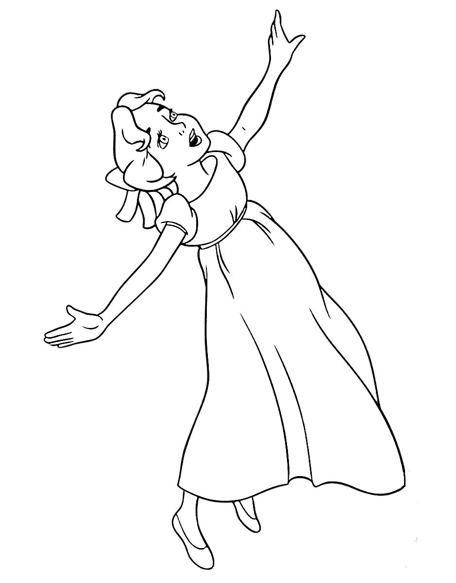 Wendy Flying Coloring Page - Free Printable Coloring Pages for Kids