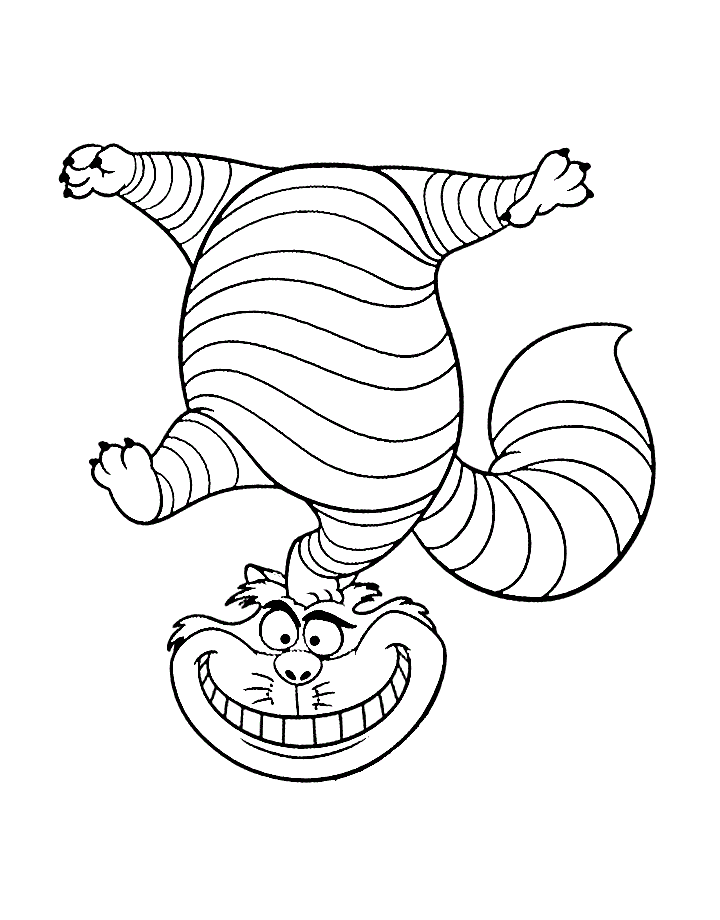 Funny Cheshire Cat Coloring Page - Free Printable Coloring Pages for Kids