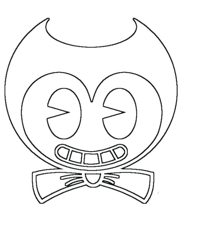 Bendy's Face Coloring Page - Free Printable Coloring Pages for Kids