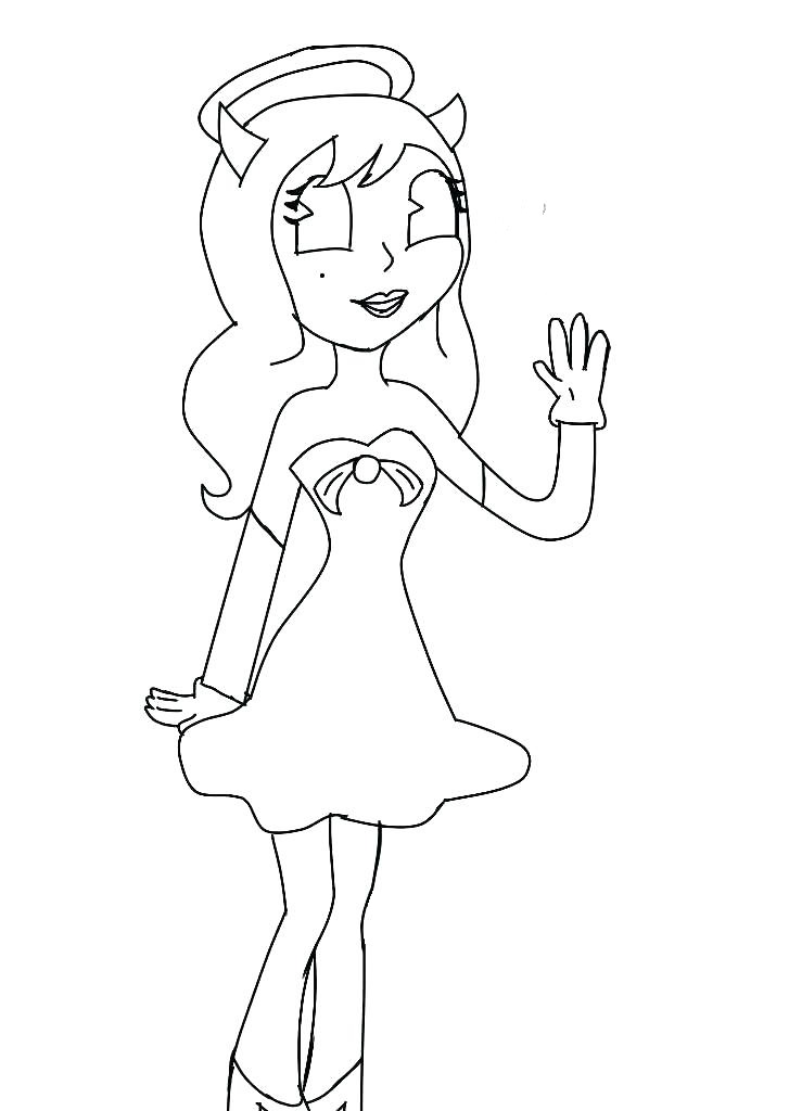 Lovely Alice Angel Coloring Page - Free Printable Coloring Pages for Kids