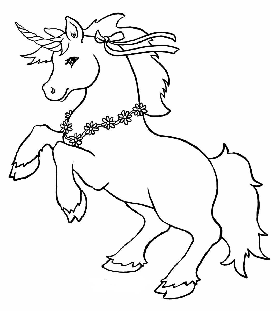 Unicorn with wreath coloring page free printable coloring pages for kids