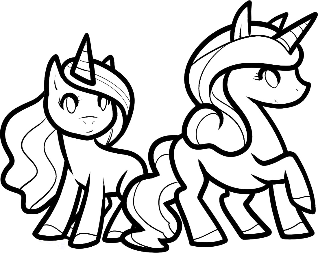Twins Unicorn Coloring Page Free Printable Coloring Pages For Kids