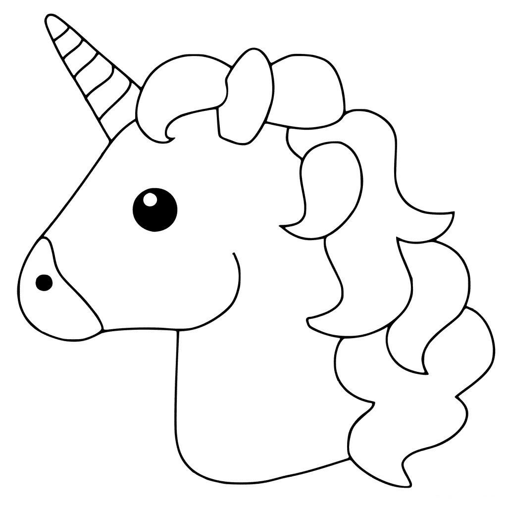 Simple Unicorn S Head Coloring Page Free Printable Coloring