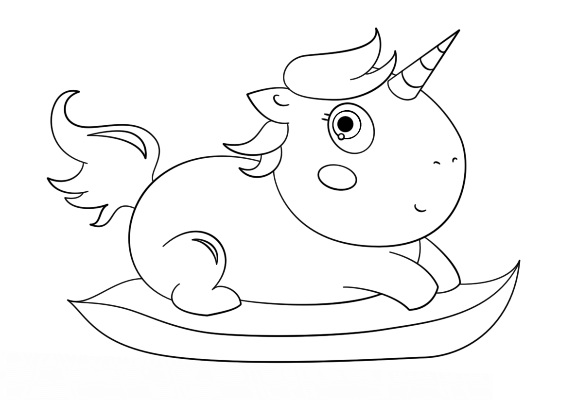 adorable kawaii unicorn coloring pages