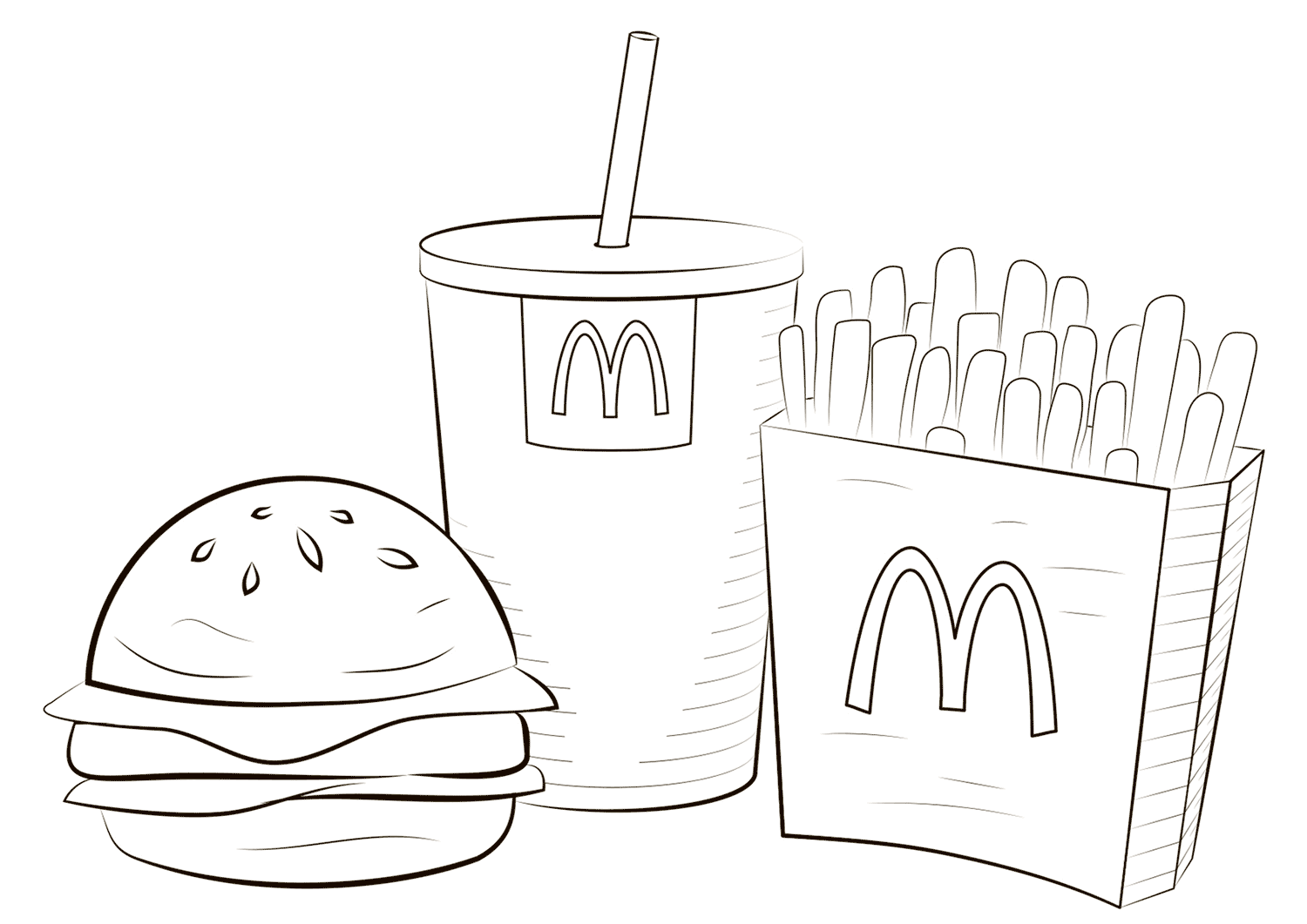 McDonald Food Coloring Page - Free Printable Coloring Pages for Kids