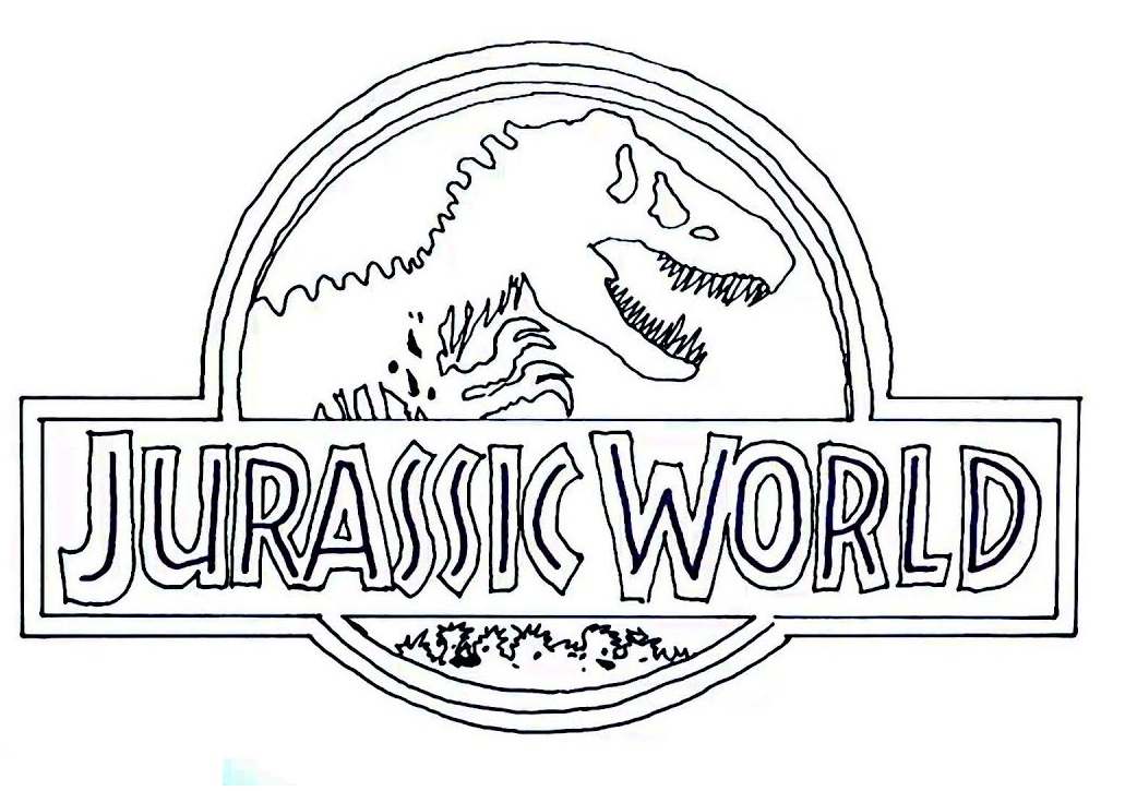 logo of jurassic world coloring page free printable