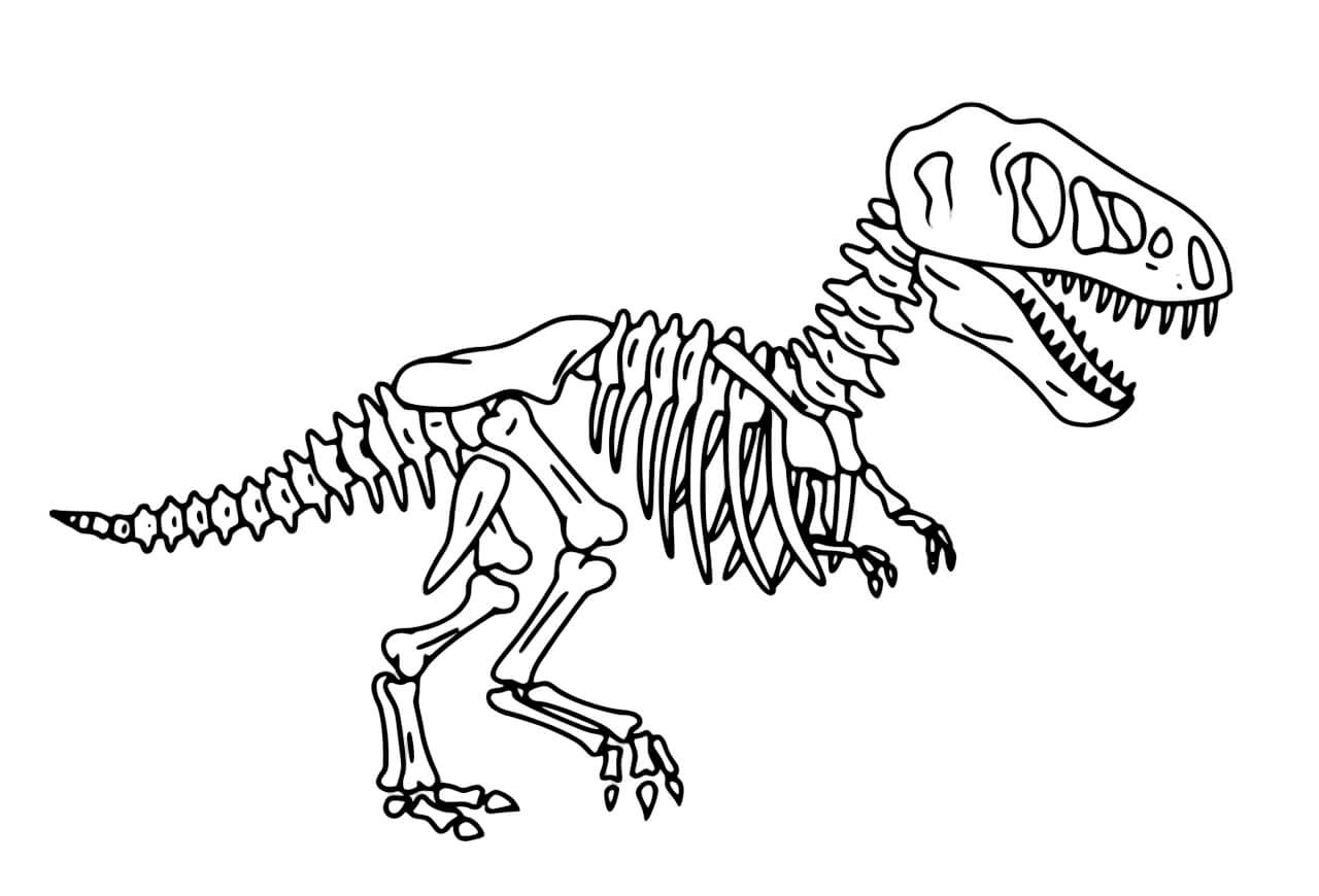 Dinosaur Bone Coloring Page - Free Printable Coloring Pages for Kids