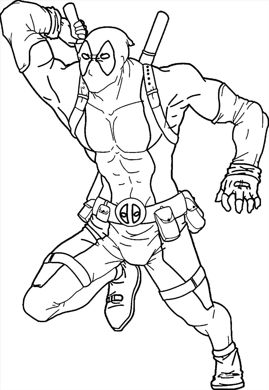 Deadpool Taking Sword Coloring Page - Free Printable Coloring Pages for Kids