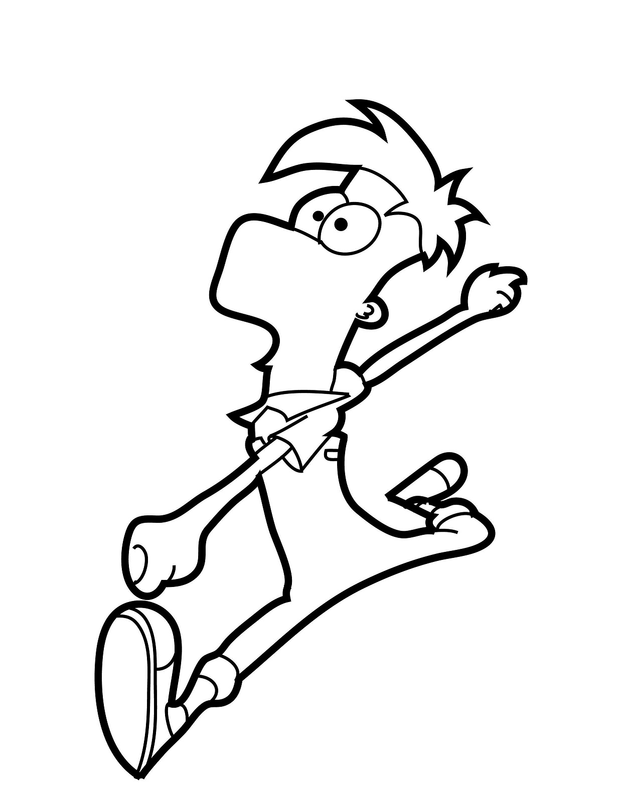 Ferb Running Coloring Page - Free Printable Coloring Pages for Kids