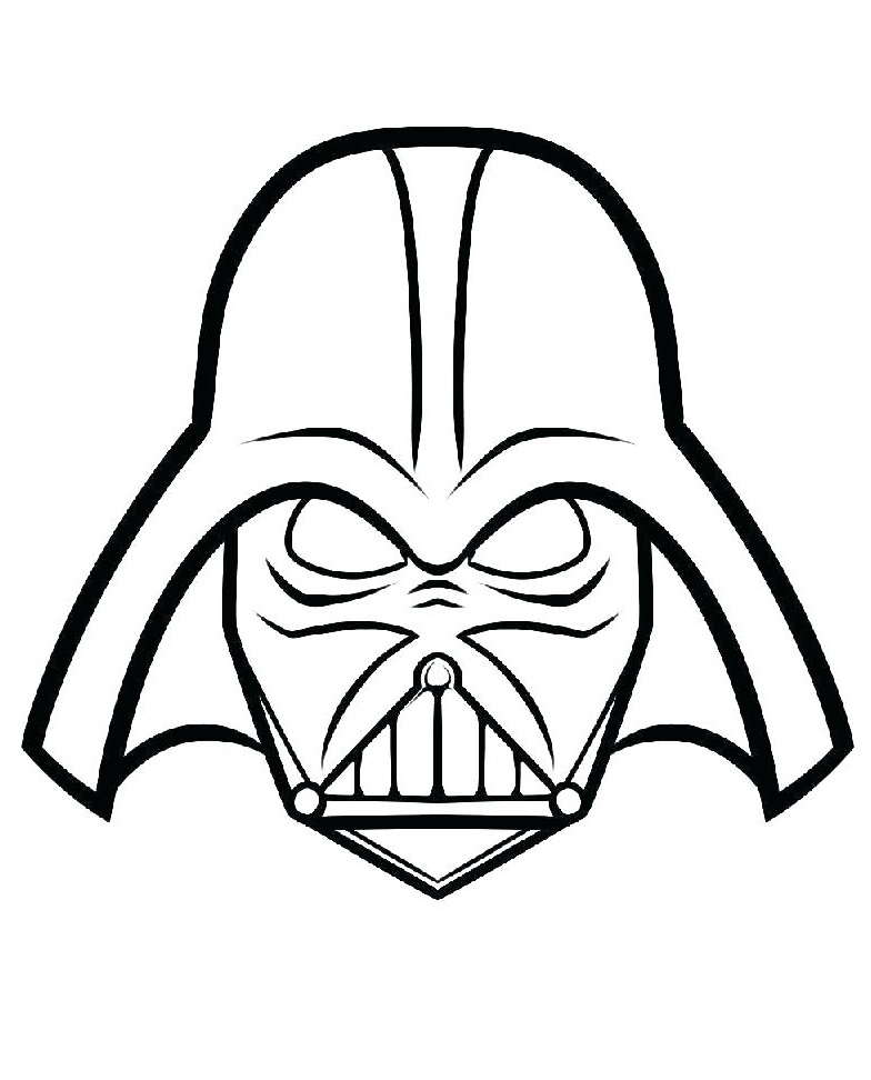 Darth Vader S Mask Coloring Page Free Printable Coloring