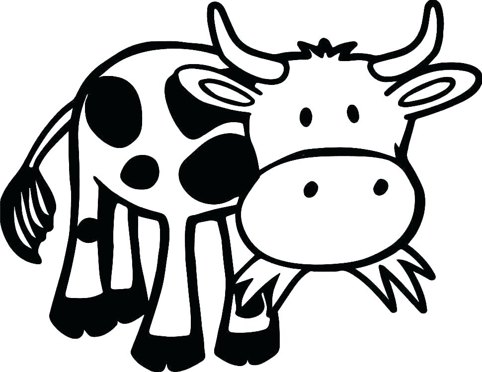 Funny Cow Eating Grass Coloring Page - Free Printable ...