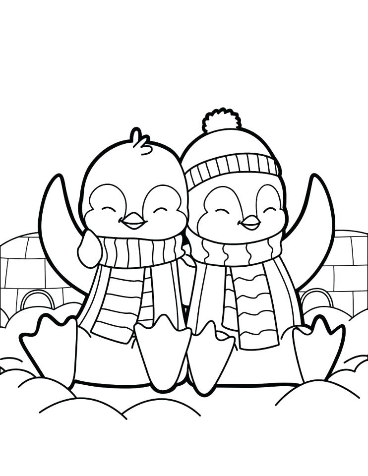 Download Lovely Brother Penguins Coloring Page - Free Printable Coloring Pages for Kids