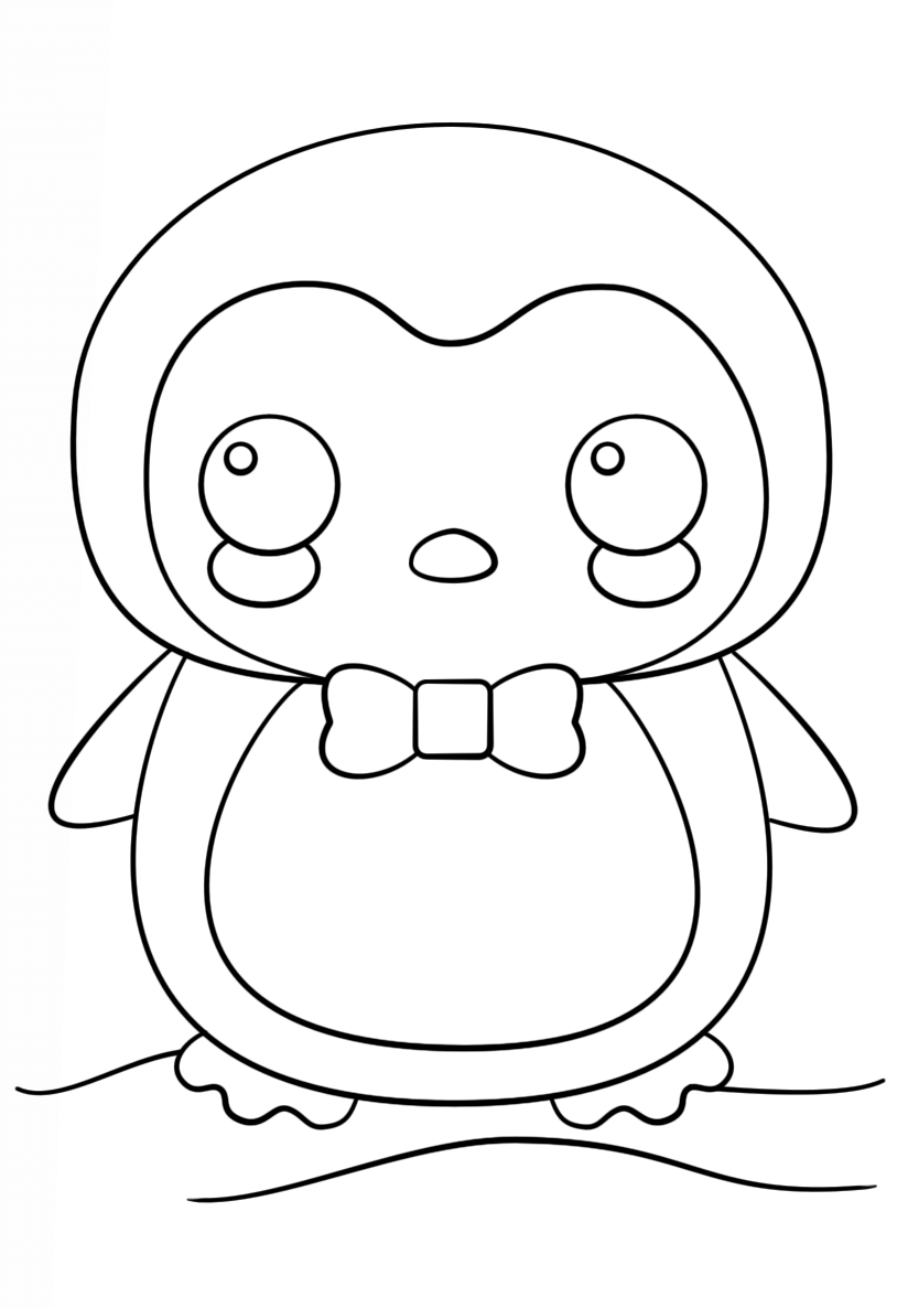 Little Cute Penguin Coloring Page Free Printable Coloring Pages for Kids