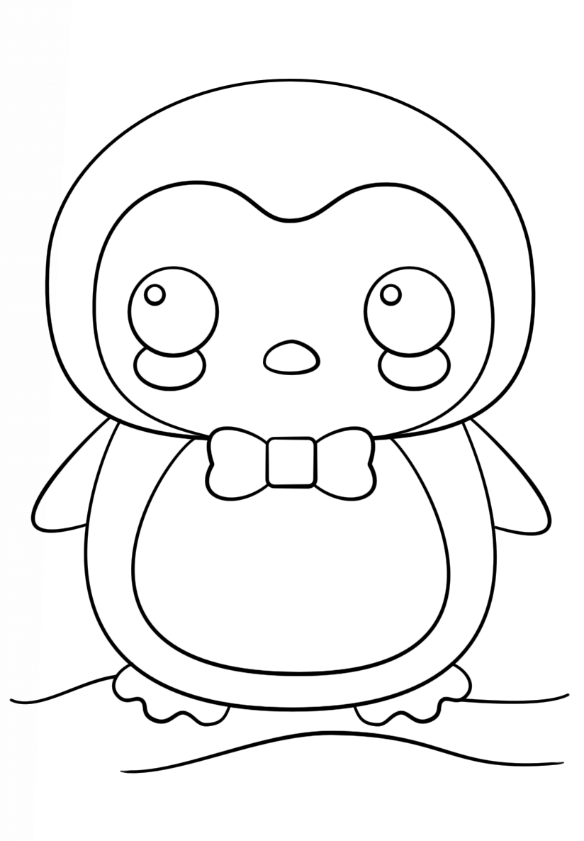 Download Little Cute Penguin Coloring Page - Free Printable Coloring Pages for Kids