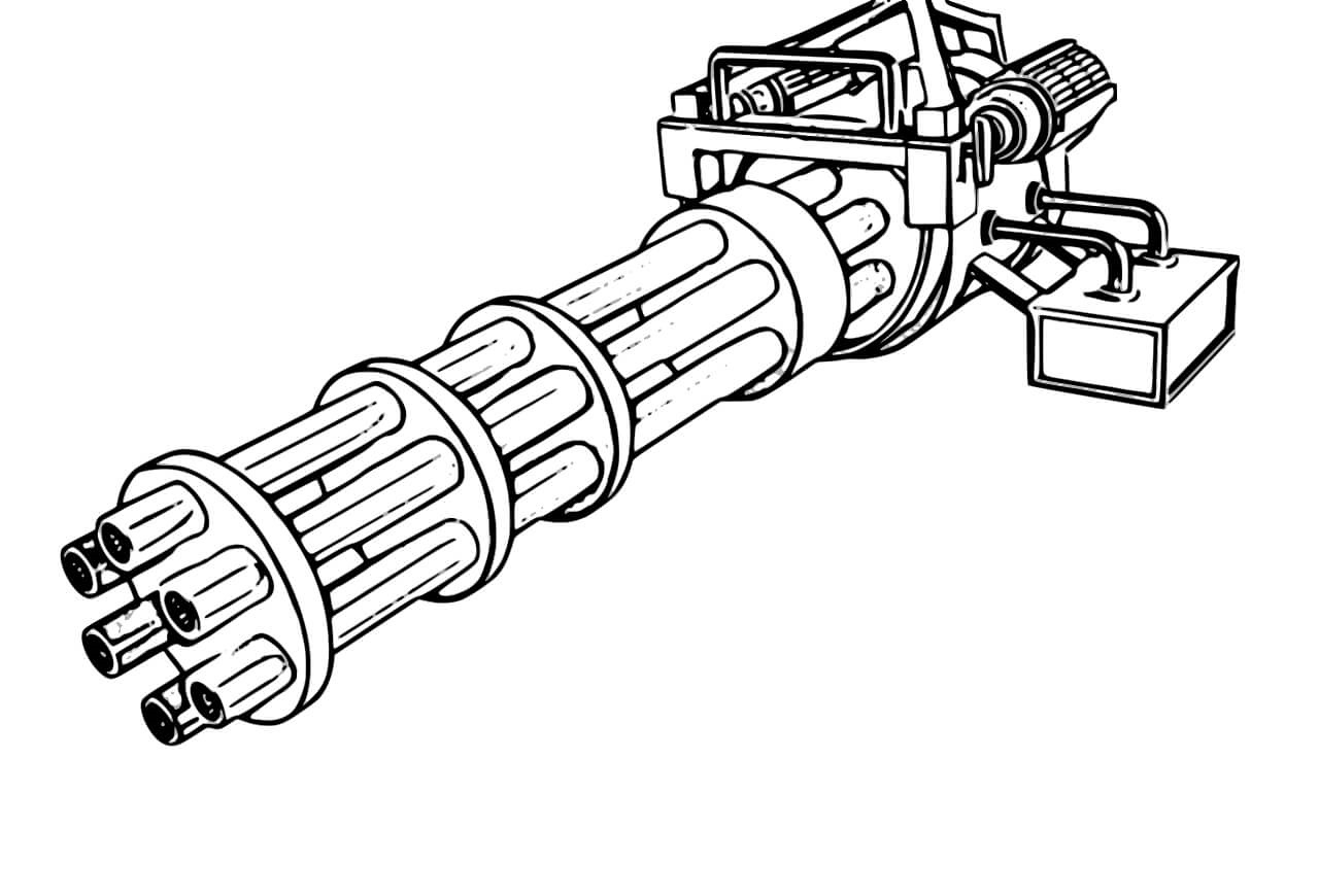 Awesome Machine Gun Coloring Page - Free Printable Coloring Pages for Kids